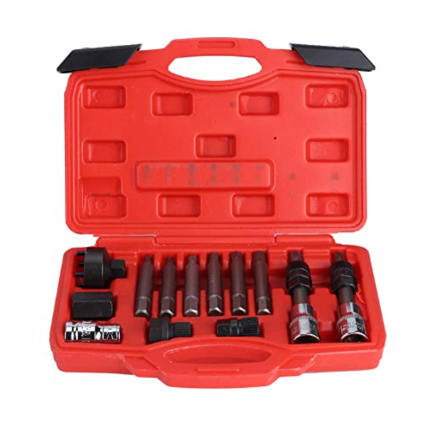13 Pieces Alternator Pulley Freewheel Removal Tool Socket Bit Set