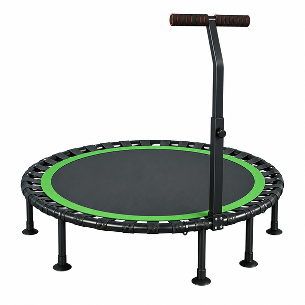 40" Silent Fitness Trampoline with Adjustable Handle &amp; Non-Slip Feet