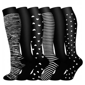 Kingdushi 6 Pairs Compression Socks,Knee High Support For Women &amp; Men