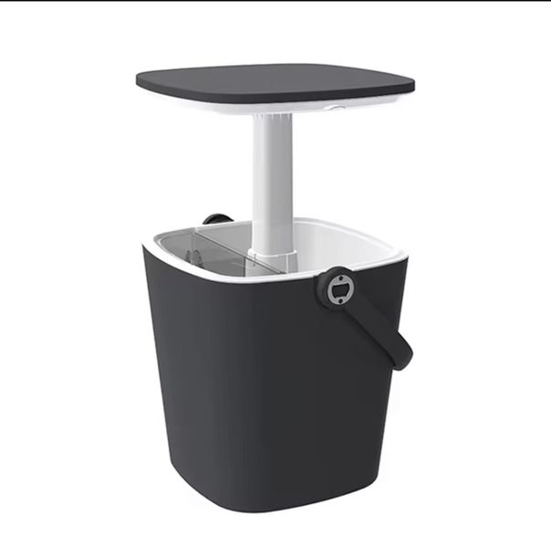 HOMEPOLA 15L 3 in 1 Portable Retractable Table Ice Bucket Patio Side Table