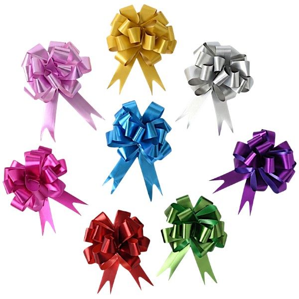 Pull Bow Gift Wrapping Bows - 16 Piece Set | 8 Assorted Colours
