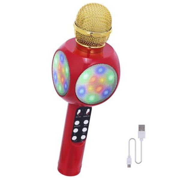 Portable Karaoke Wireless Bluetooth Microphone for Teen Birthday Gift - Red