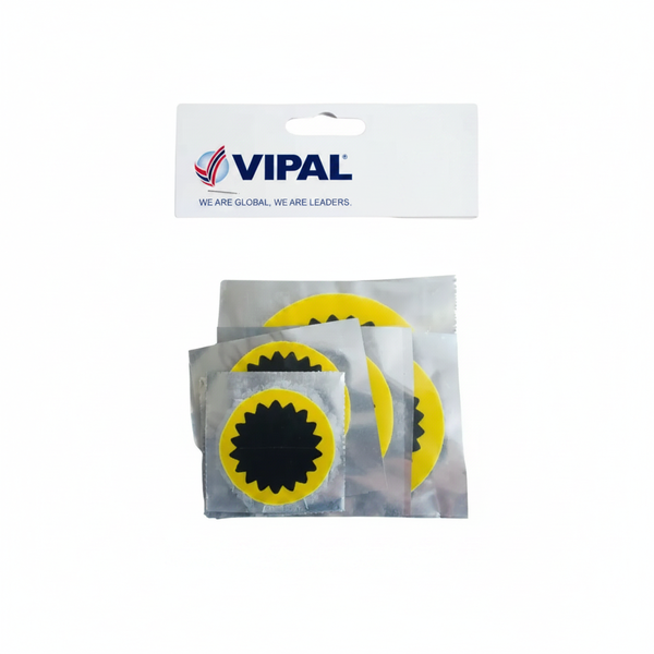 Vipal 8 Piece Tube Patch Set with Adhesive for Tire Repair