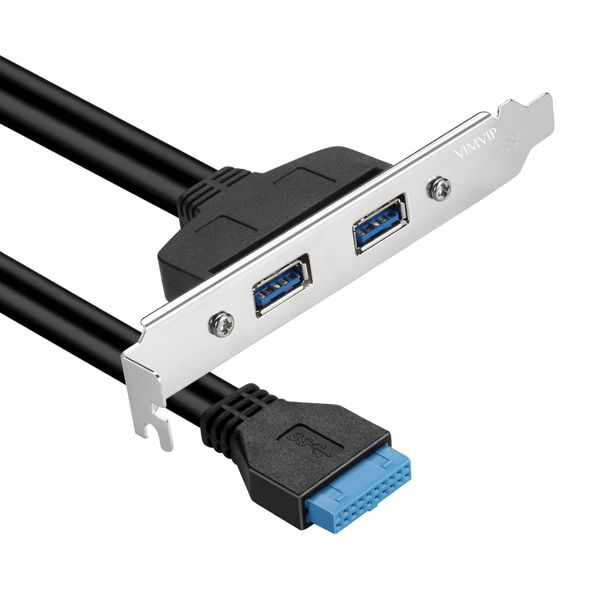 Dual USB 3.0 Female Back Panel to Motherboard 20pin Cable with PCI Bracket