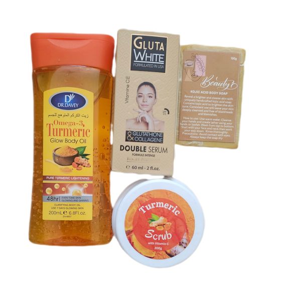 Glutawhite and Dr Davey Turmeric Glow Body Oil - Face and Body Combo