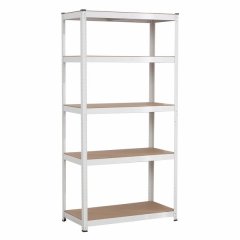 Titan Rack - 5 Tier Shelving - 90 x 45 x 180 CM - White Frame