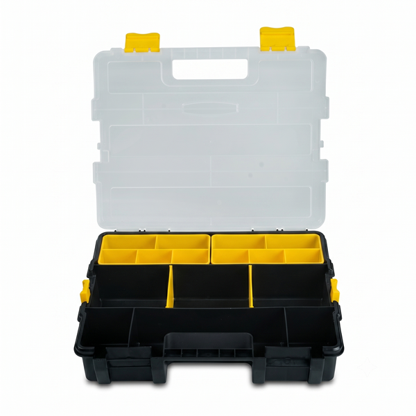Deli Modular Storage Box Plastic Organizer Bin Combinable Tool Case Yellow