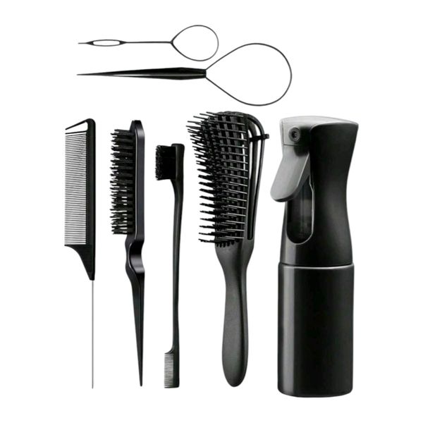 Large Curly Hair Brush Set of 7