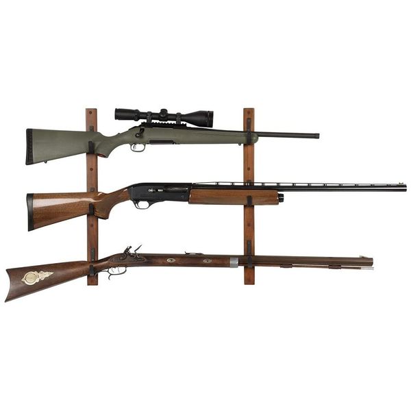 Allen 3-Gun Wall Rack, Wood &amp; Steel