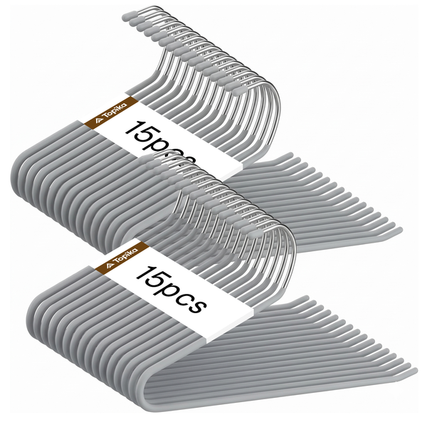 Topika Trouser Hanger 30pcs, Jean and Pant Hangers, Open End Metal Hangers