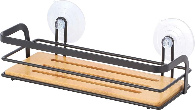 Bamboo Adhesive Shower Caddy Utility