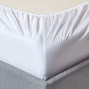 Relax Collection T-400 Cotton Percale Fitted Sheet &amp; Pillow Cases- White