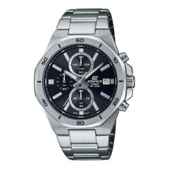 Edifice Men Silver-Black Metal Button Sport, Formal, EFV640D1AVUDF