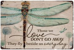 Dandelion Dragonfly Tin Sign
