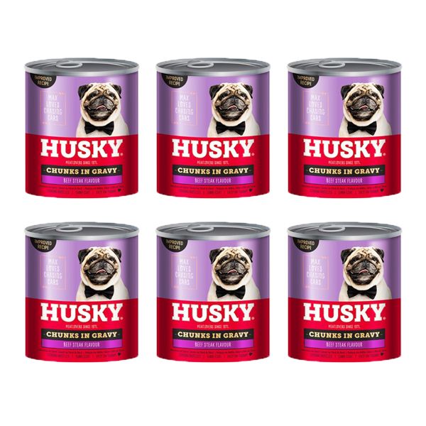 Husky Chunks In Gravy Steak - 6 x 775g