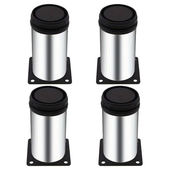 Decor Heavy Duty Adjustable Stainless Steel Furniture Legs - 10cm - Set of 4