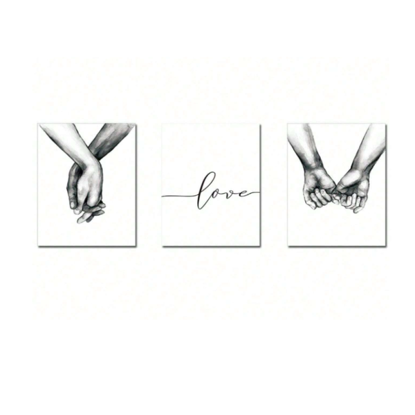 3 piece Frameless Printed Canavas - Promise of Love