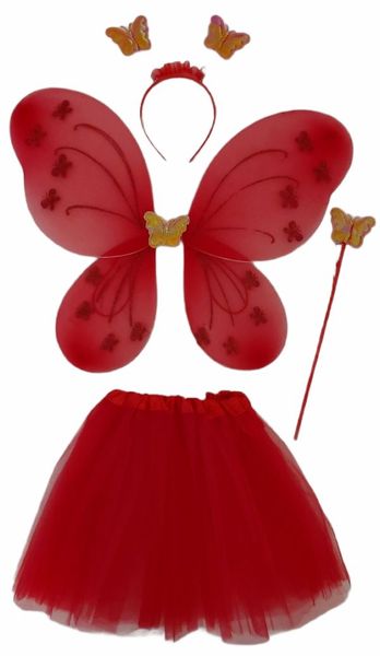 4 Piece Fairy Princess Kids Dressup Set - Red