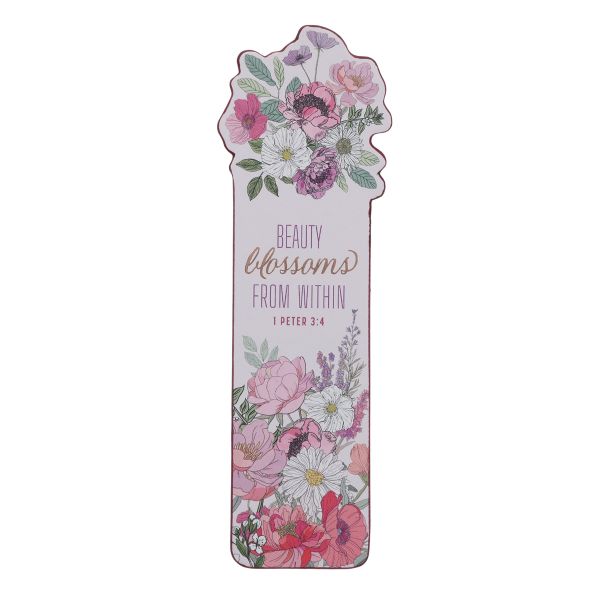Faux Leather Bookmark - Beauty Blooms from Within