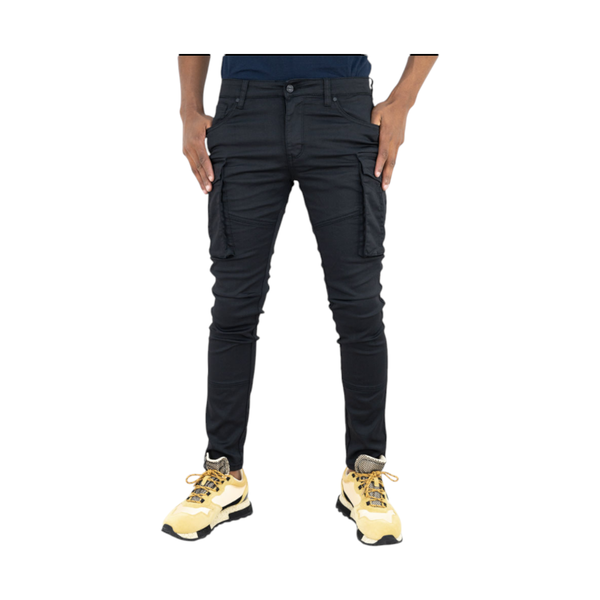 Cutty Men Rocco Cargo Skinny Jeans - Black