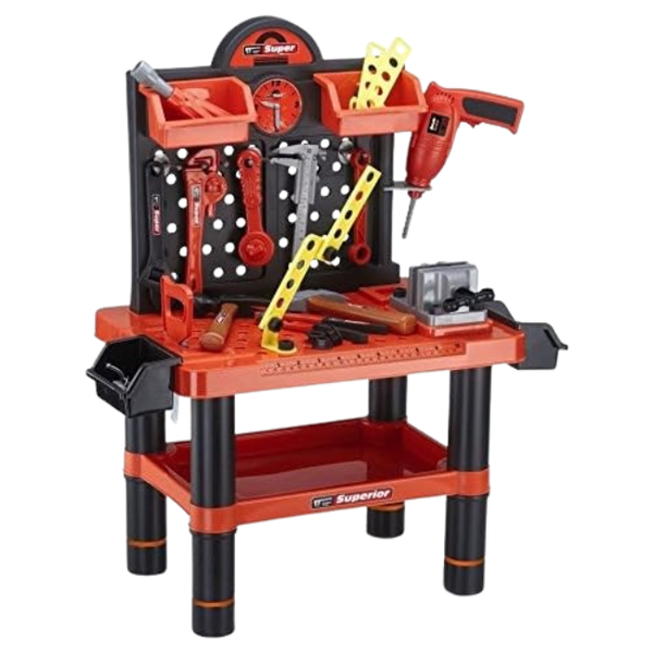 52-Piece Kids Tool Workbench Play Set - Pretend Builder &amp; Engineer Toy