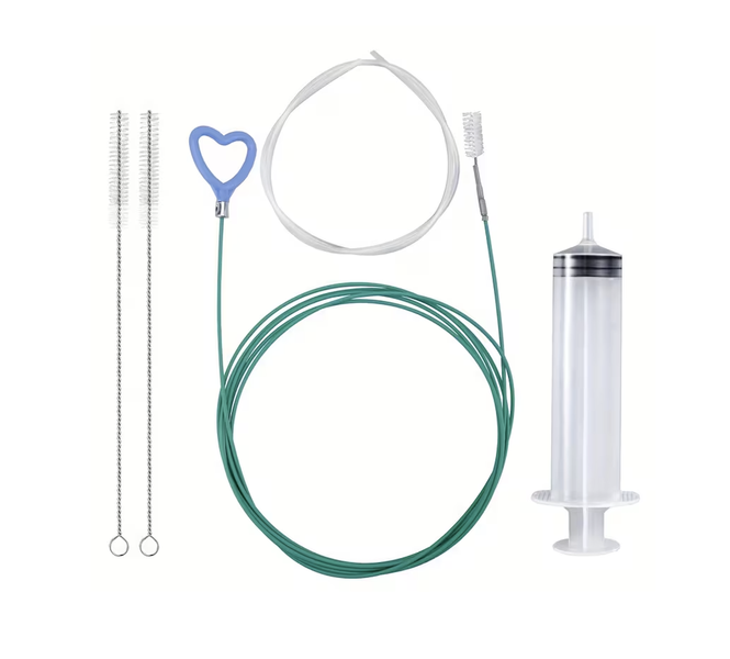 Automotive DIY 5pcs Auto Car Drain Cleaning Syringe Toolkit - 300cm