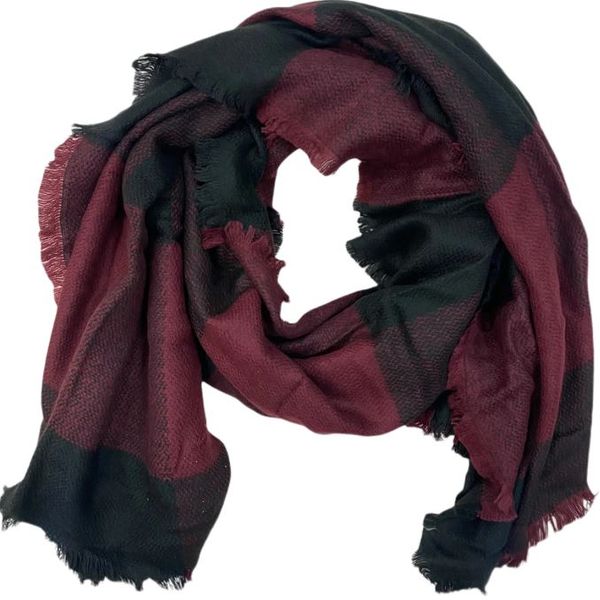 TALLY WEiJL - Asctartin-HH8U Ladies Checked Burgundy/Black Shawl/Scarf