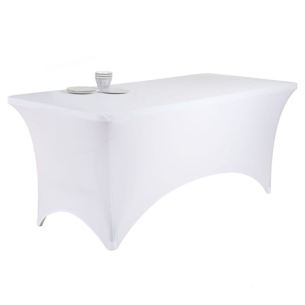 Stretch Trestle Tablecloth - White
