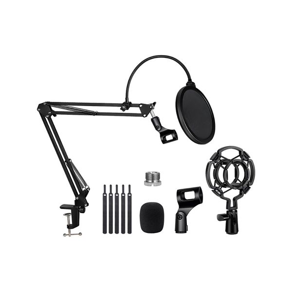 Microphone Stand Kit Adjustable Mic Suspension Boom Scissor Arm Stand Kit