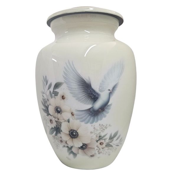 Dove Aluminium Memorial Cremation Urn For Ashes