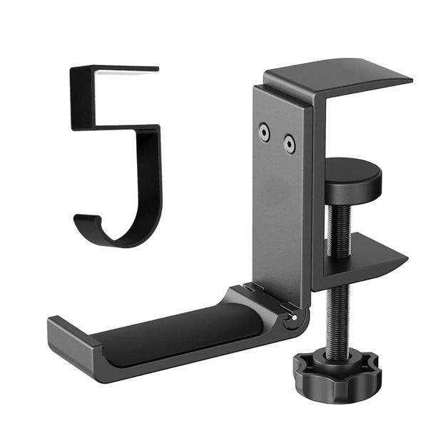 Universal Foldable Aluminum Headphone Holder &amp; 5-Shaped Purse Clamp Hanger