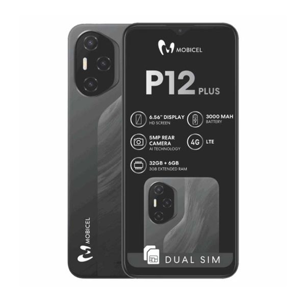 Mobicel P12 Plus 4G Dual Sim 32GB Vodacom Network Locked - Grey