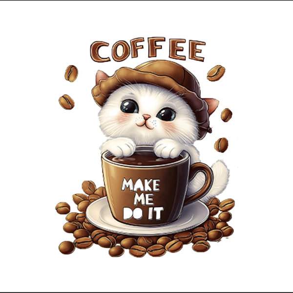 Coffee Cat Sticker With Moticvational Wall Decor For Office &amp; Shop &amp; Home