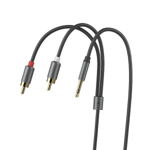LC TECH 3.5mm to 2-Male RCA Adapter Audio Cable 1.5m. Aluminum Alloy Shell
