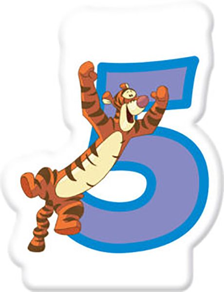 Disney Winnie Birthday Numeral Candles No 5