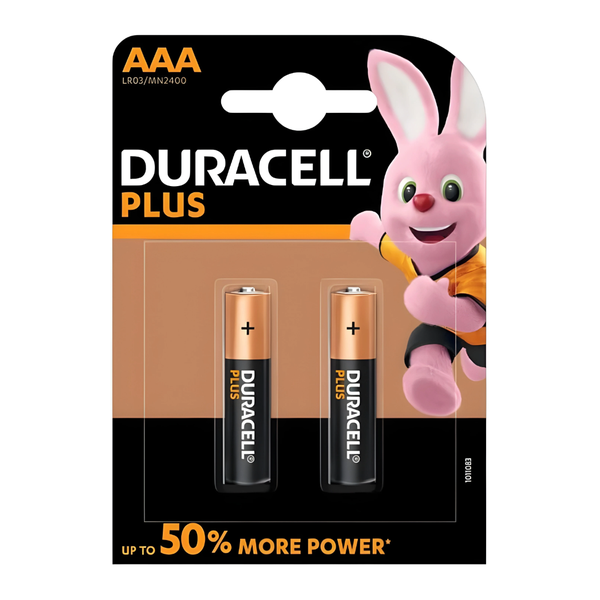 Duracell Plus AAA Alkaline Batteries - Long-Lasting Power Pack of 2