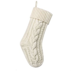 Knitted Christmas Stockings- White Fireplace Hanging Socks