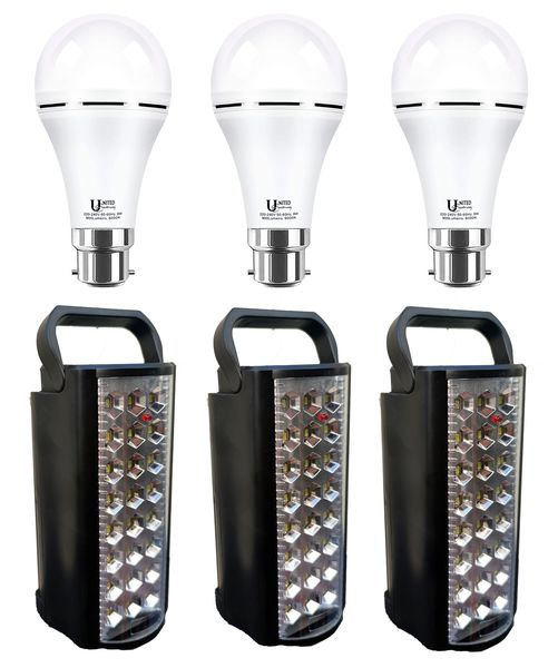 Rechargeable LED Lighting Value Pack?3Rechargeable Lantern+3Bulb-9W?B22?