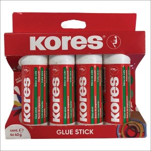 Kores Glue Sticks, 4 x 40g Glue Sticks