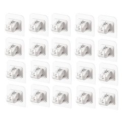 20Pcs Self Adhesive Curtain Bracket Holder Rod Hooks Wall Curtain Hanging F