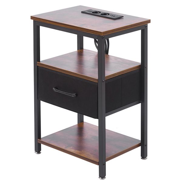 Simple Multi-Layer Fabric Drawer Bedside Table, Storage Cabinet