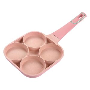 4 Hole Egg Non-Stick Frying Pan - Pink