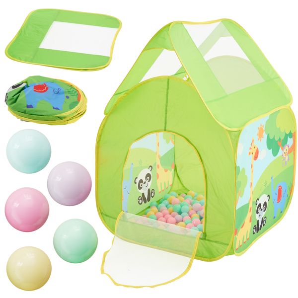 Pop Up Children Play Tent House - 100 balls Panda giraffe pattern