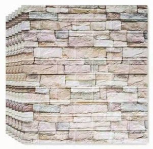10 Piece 3D Self-Adhesive Waterproof PE Foam Wallpaper Panel-FC26