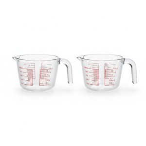 Red and Transparent Glass Creamer Jar - 500ml - 2pcs