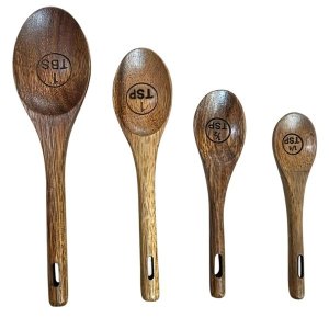 Baking Wood Measuring Spoon 4-Piece Set, Seasoning Coffee Wooden Spoon