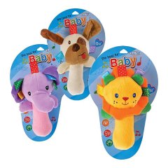 Bulk Pack x 3 Baby Soft Toy Squeeze &amp; Rattle