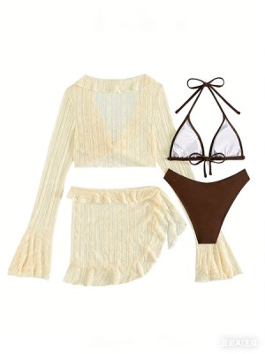 Cute Bras, Panties, Skirts, And Swimsuits For Women - Four-Piece Set
