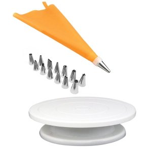 Baking Cake Icing Turntable and Piping Set Professional