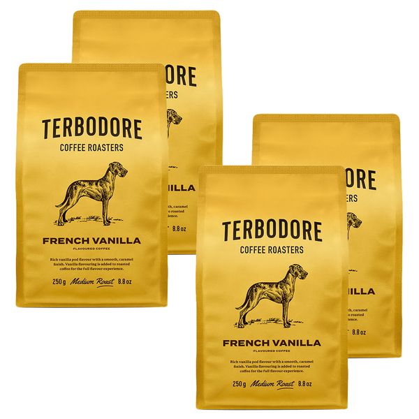 Terbodore French Vanilla Coffee Beans Bundle - 4 x 250g